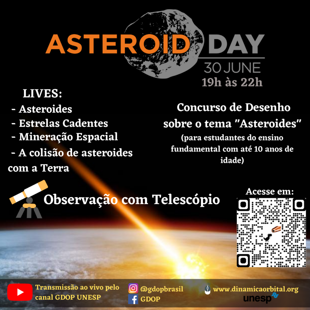 Arte de divulgação do Asteroid Day 2021 do GDOP