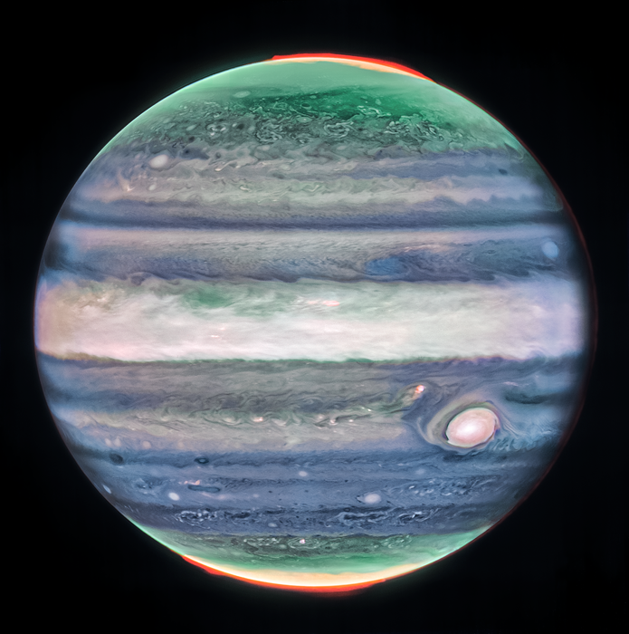 Júpiter observado pelo telescópio espacial Webb